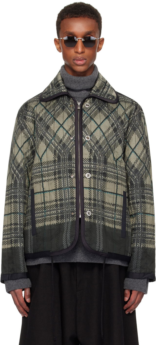 Куртка Craig Green Green & Black Quilted Plaid Jacket Зелений | CGAW24CWOJKT68