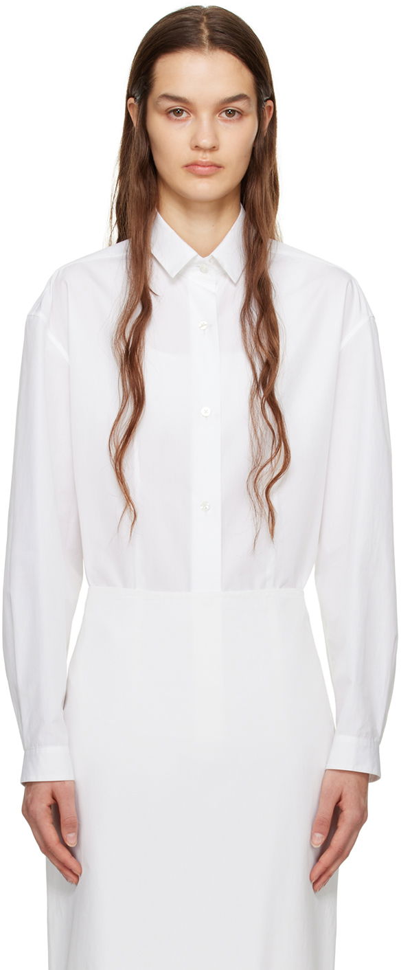 Сорочка The Row Long Sleeve Button-Up Shirt білий | 7212-W2439