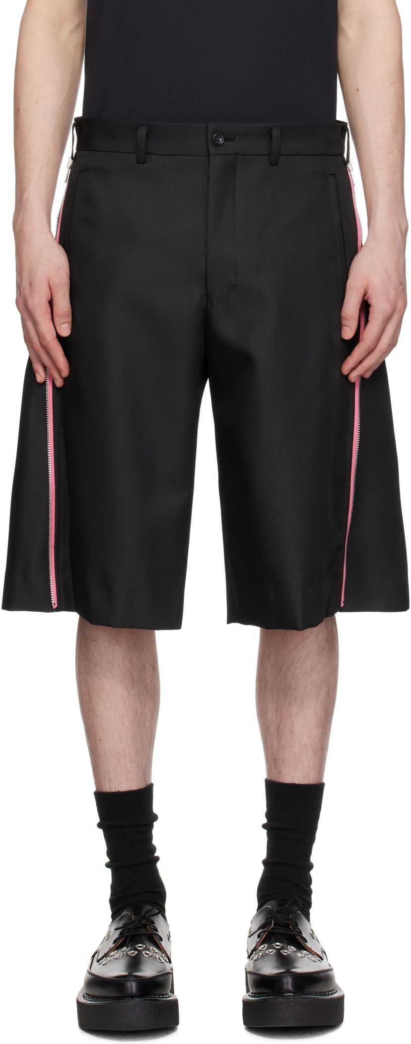 Шорти Comme des Garçons Homme Plus Gabardine Zip Shorts чорний | PO-P049-051