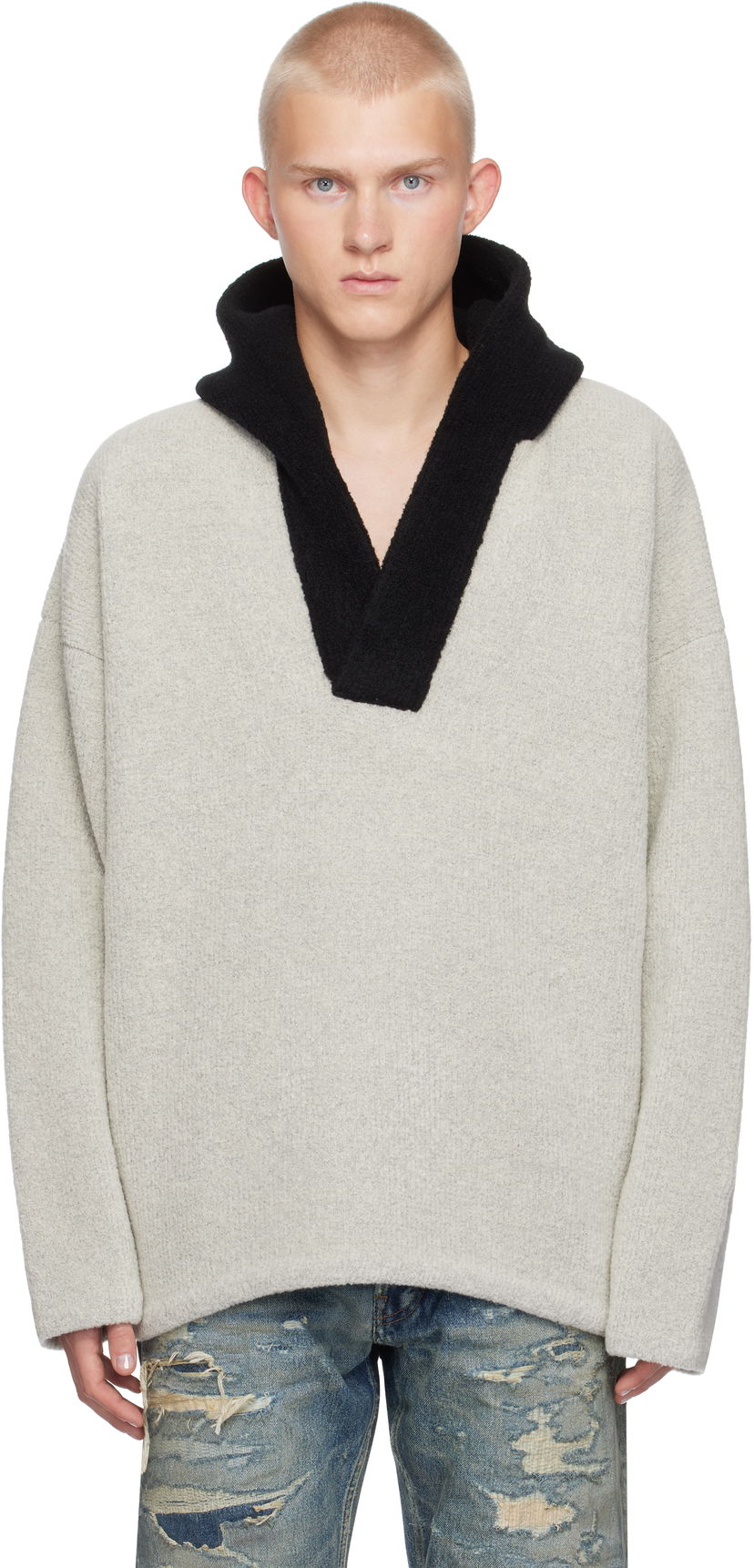 Світшоти Fear of God Fear of God Merino Boucle Polo Hoodie Сірий | FG24FW20-736WBO