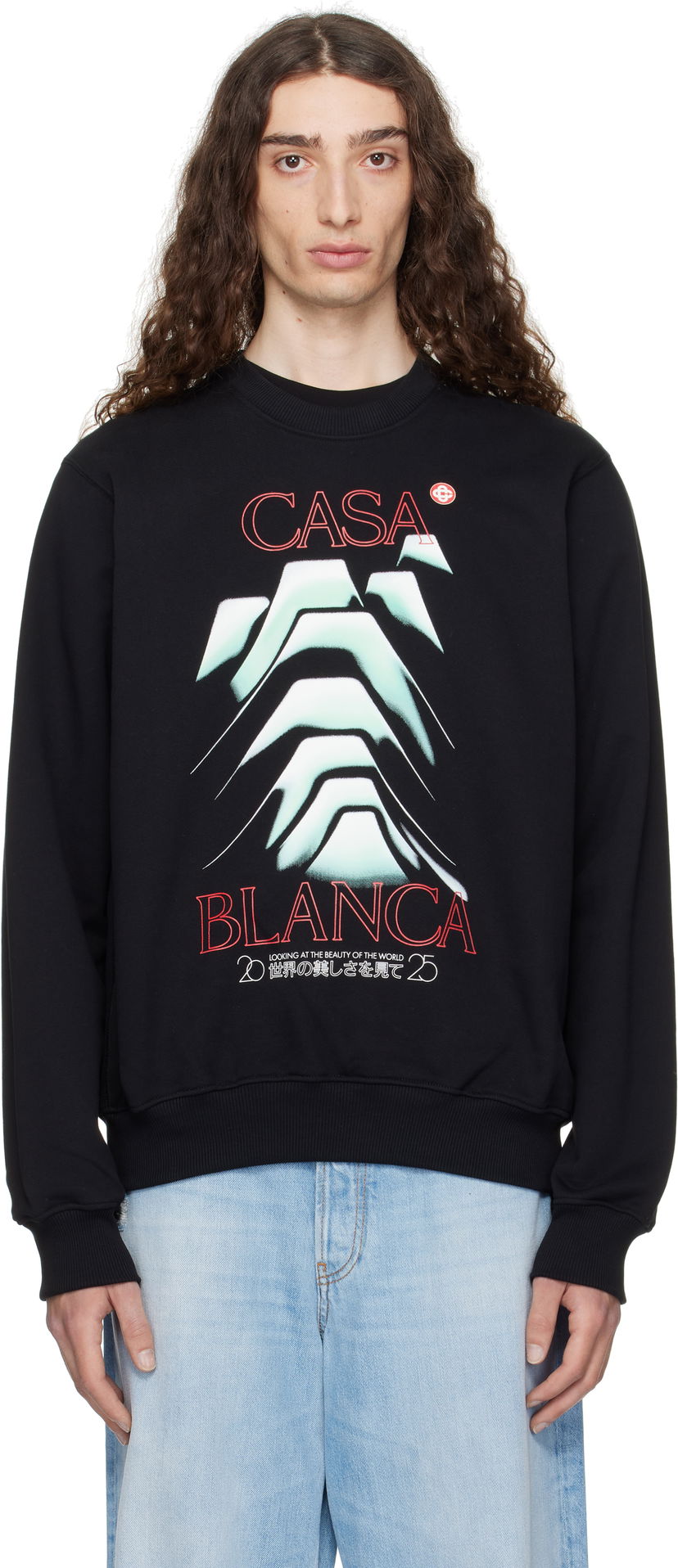 Світшоти Casablanca Casablanca Frosty Mountain Graphic Sweatshirt чорний | MPF25-JTP-293-05