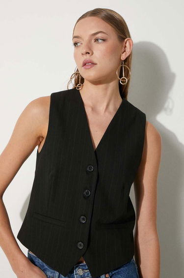 Жилет Samsoe Samsoe Samsoe Samsoe Saramona Pinstripe Vest чорний | F24100047, 4
