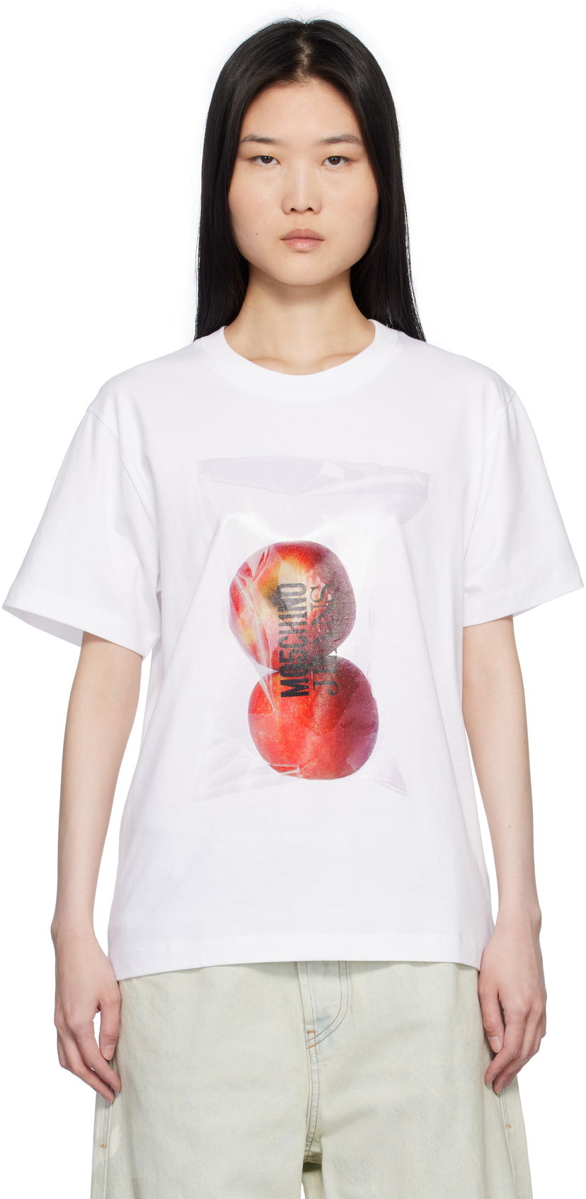 Футболка Moschino Moschino Jeans Graphic T-Shirt білий | 251K10707