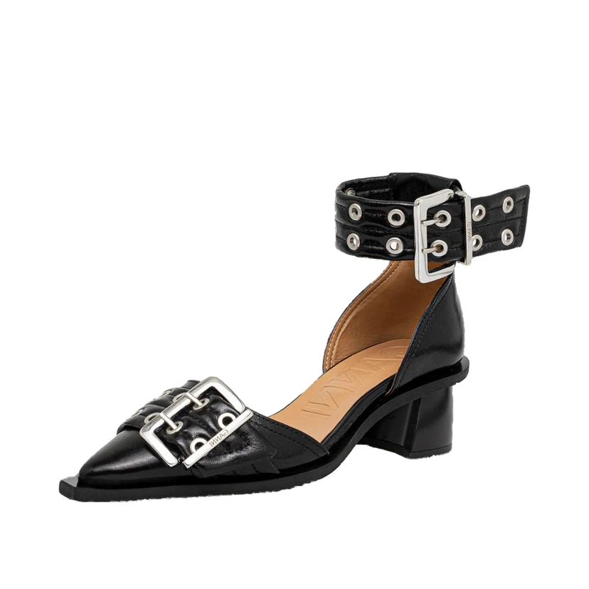 Кросівки та взуття GANNI Buckle Open Cut Pumps чорний | S2891