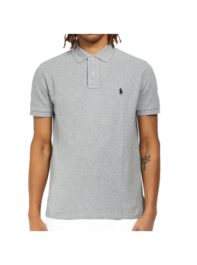 Сорочка поло Polo by Ralph Lauren Custom Slim Fit Mesh Polo Shirt Сірий | 710782592003