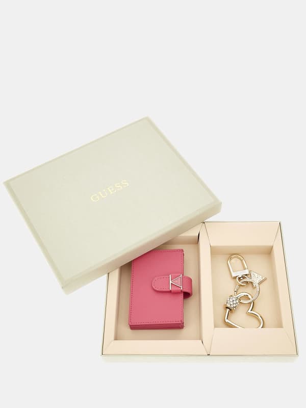 Одяг GUESS 4G Logo Wallet And Keychain Set бежевий | GFBOXWP3309