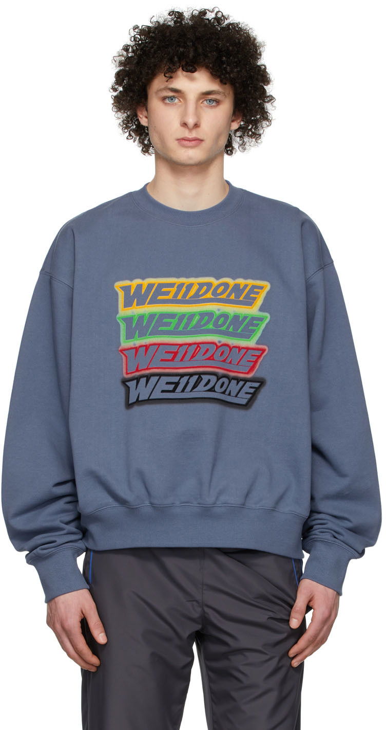 Світшоти We11done We11done French Terry Sweatshirt Синій | WD-TS1-22-651-U-NV