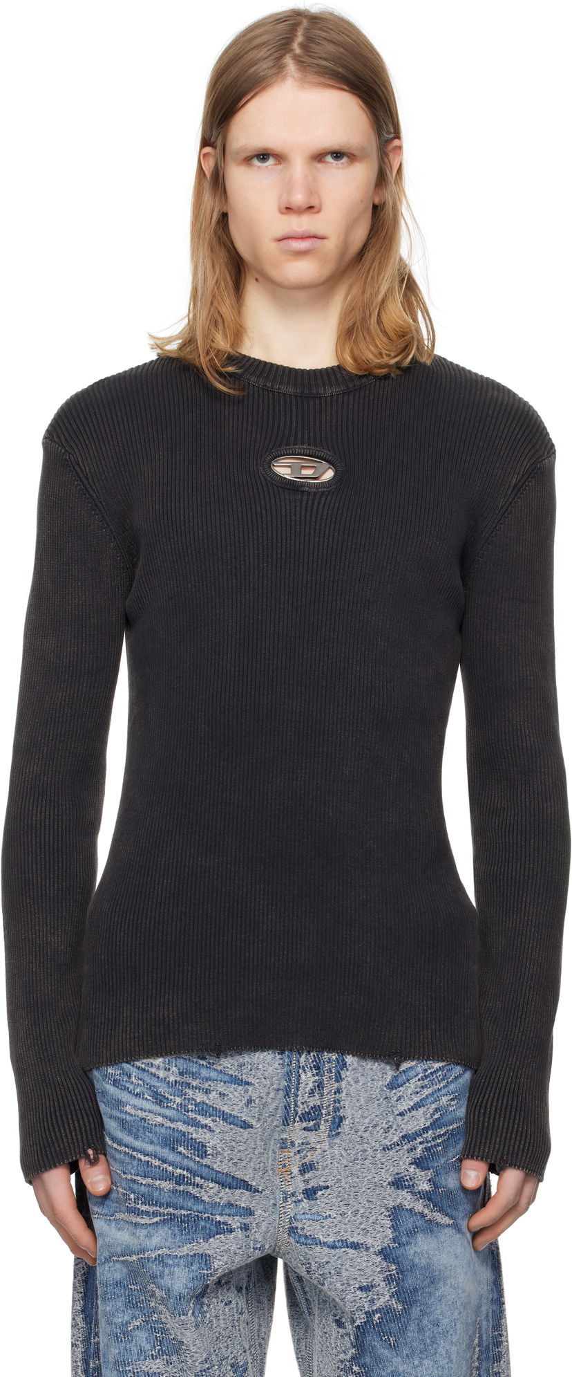Cветр Diesel Diesel K-Darin-D Ribbed Knit Sweater чорний | A17512-0AKBQ-900