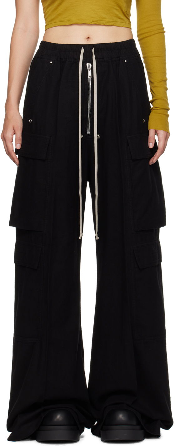 Штани карго Rick Owens Double Cargo Jumbo Belab Trousers чорний | DS02D2324 CFL