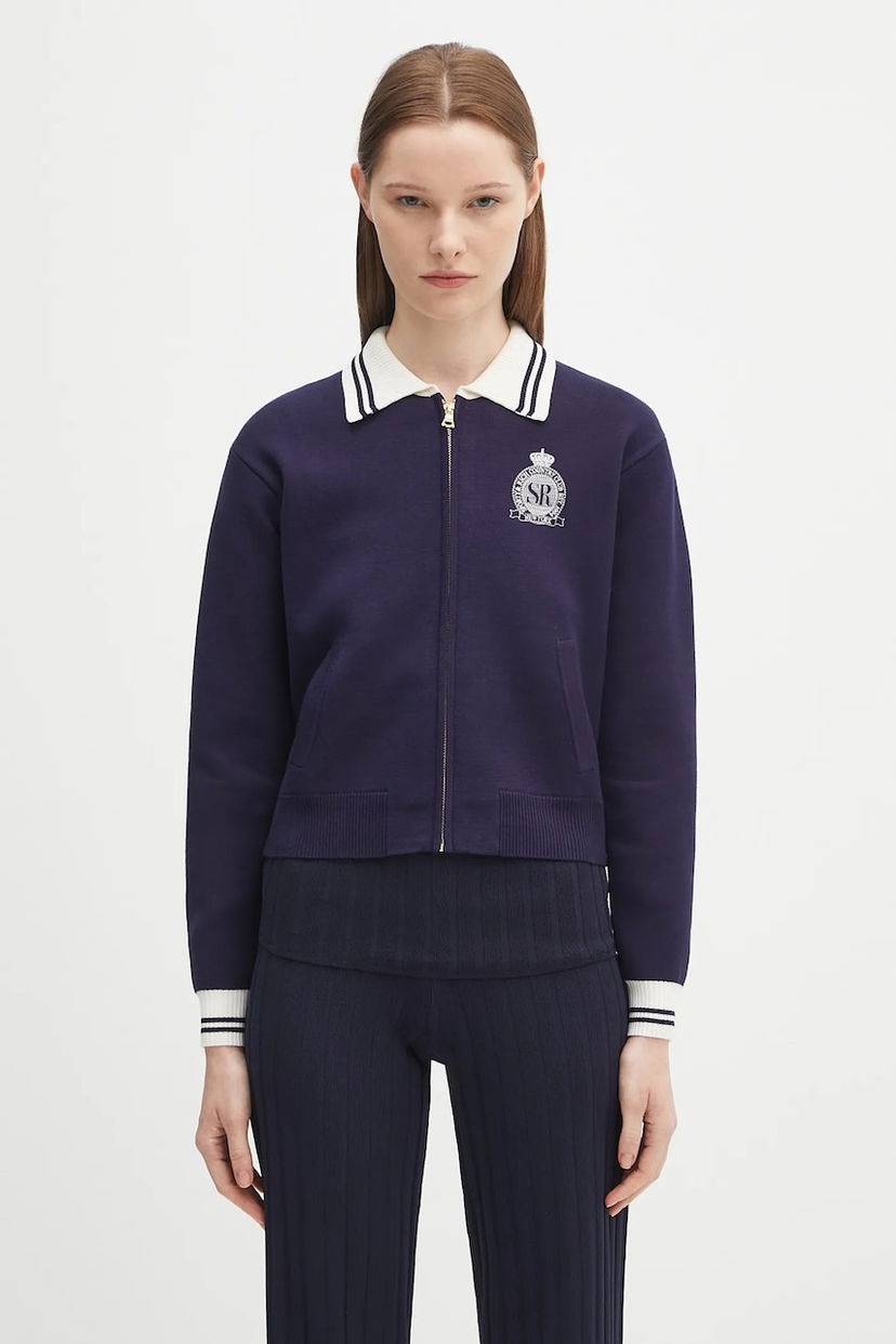 Cветр Sporty & Rich Sporty & Rich Royal Club Zipped Cardigan темно-синій | CA006620219BL106