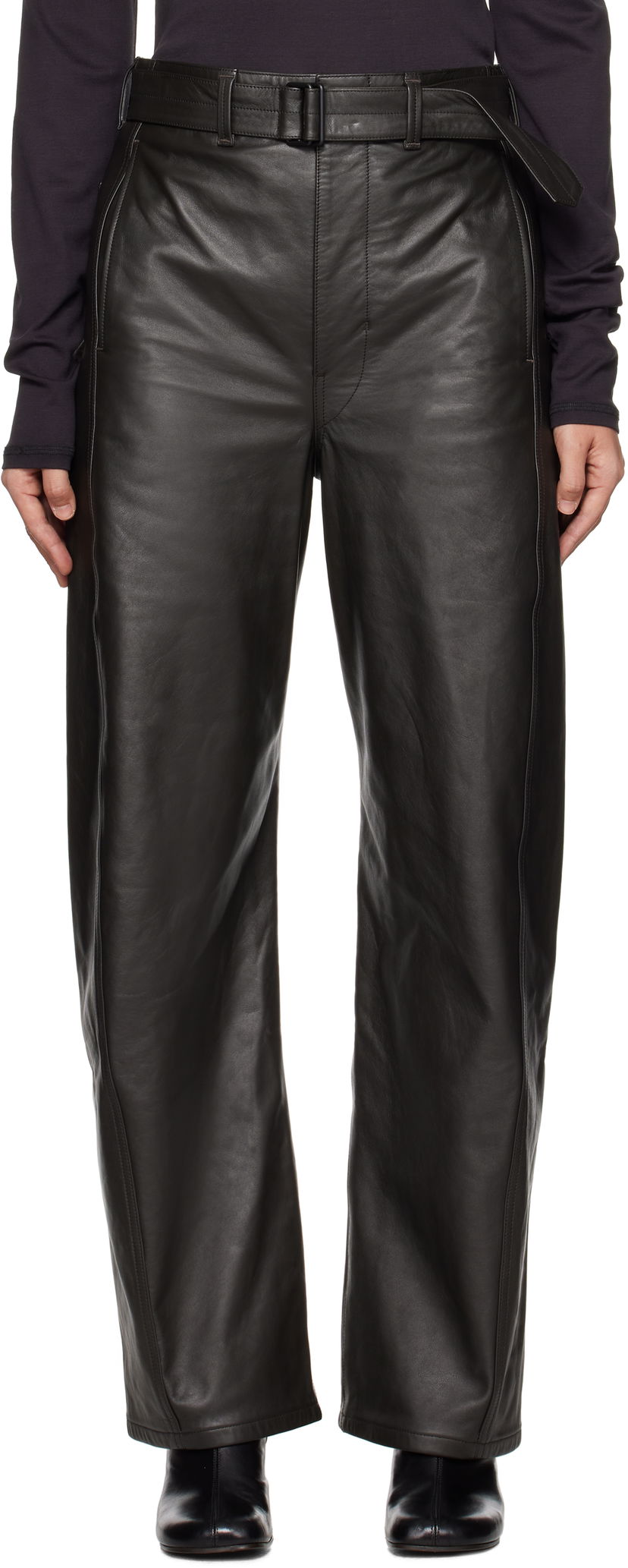 Штани LEMAIRE Twisted Belted Pants чорний | PA1142 LL0095