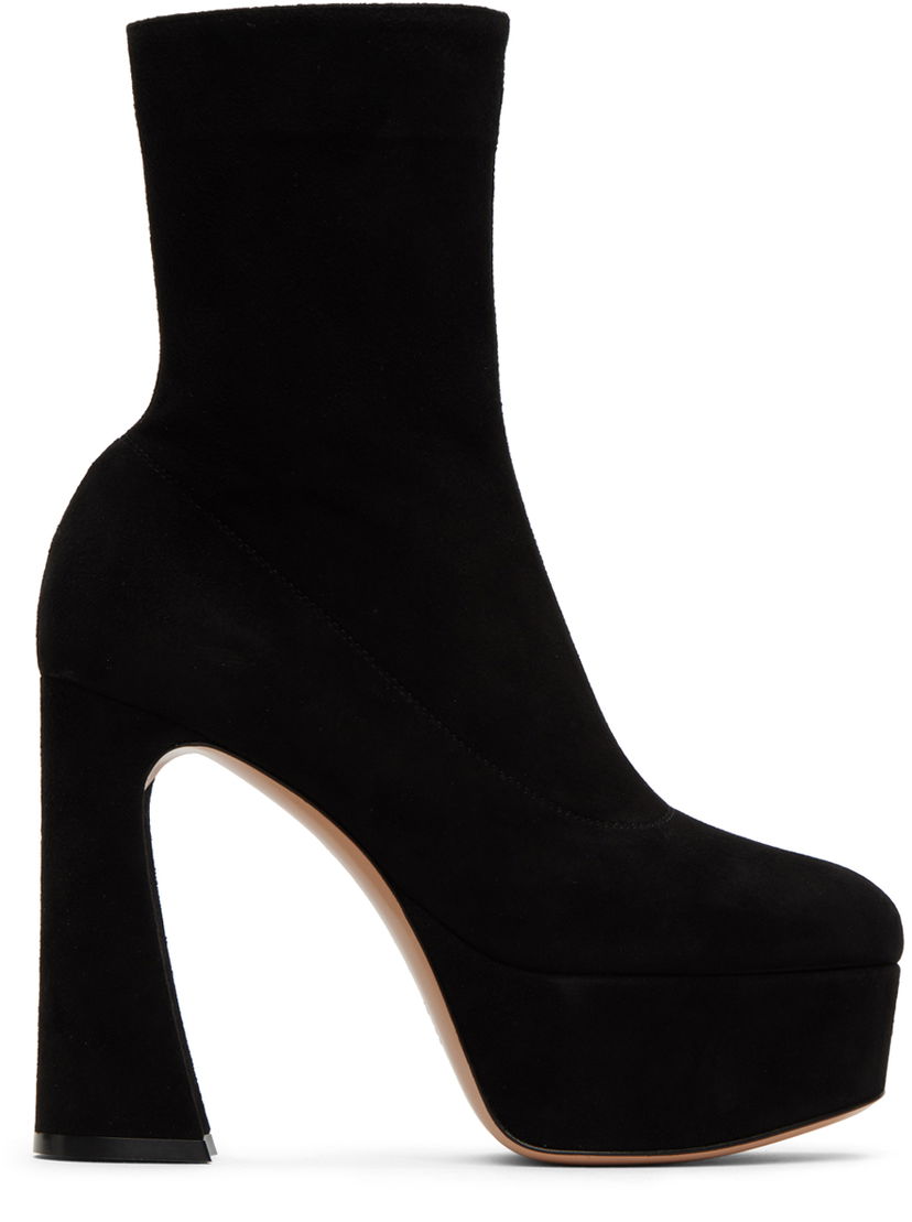 Кросівки та взуття Gianvito Rossi Suede Platform Ankle Boots чорний | G73174.70RIC.CAM