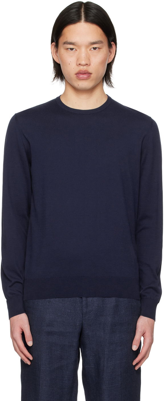 Cветр Polo by Ralph Lauren Crewneck Wool-Cashmere Sweater темно-синій | 790860945022