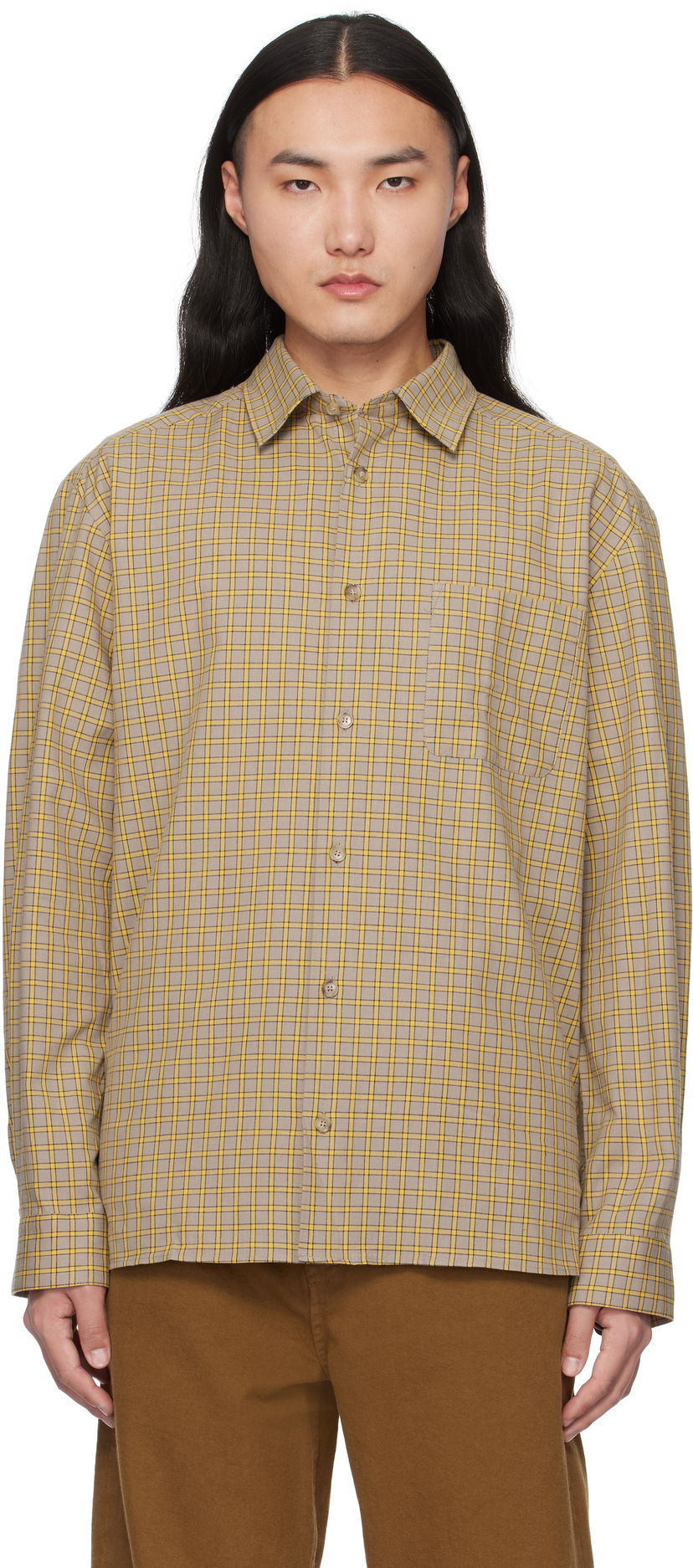 Сорочка A.P.C. Plaid Relaxed Shirt бежевий | COHFD-H12532