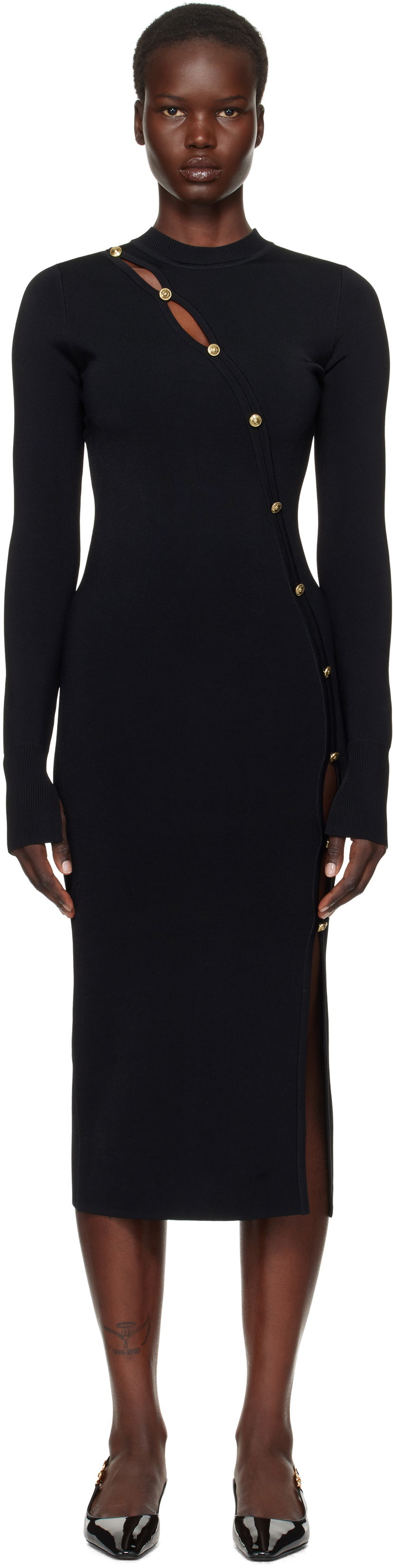 плаття Versace Cutout Jersey Midi Dress чорний | E77HAOMB3_ECM61H