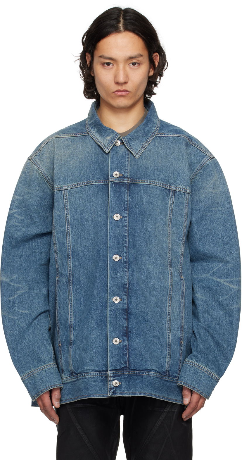 Куртка Rick Owens Rick Owens DRKSHDW Hollywood Jumbo Worker Denim Jacket Синій | DU01E3761 DWB