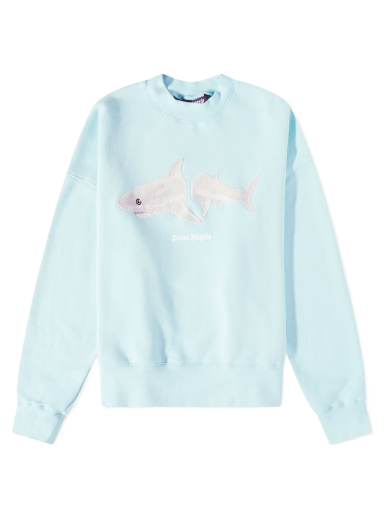 Світшоти Palm Angels Shark Crew Sweat Бірюзовий | PMBA026S23FLE0054001