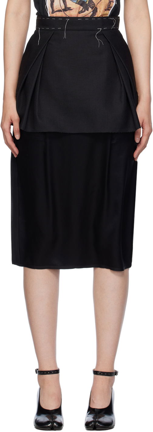 Спідниця Maison Margiela Work-In-Progress Midi Skirt чорний | S51ME0021 S78413