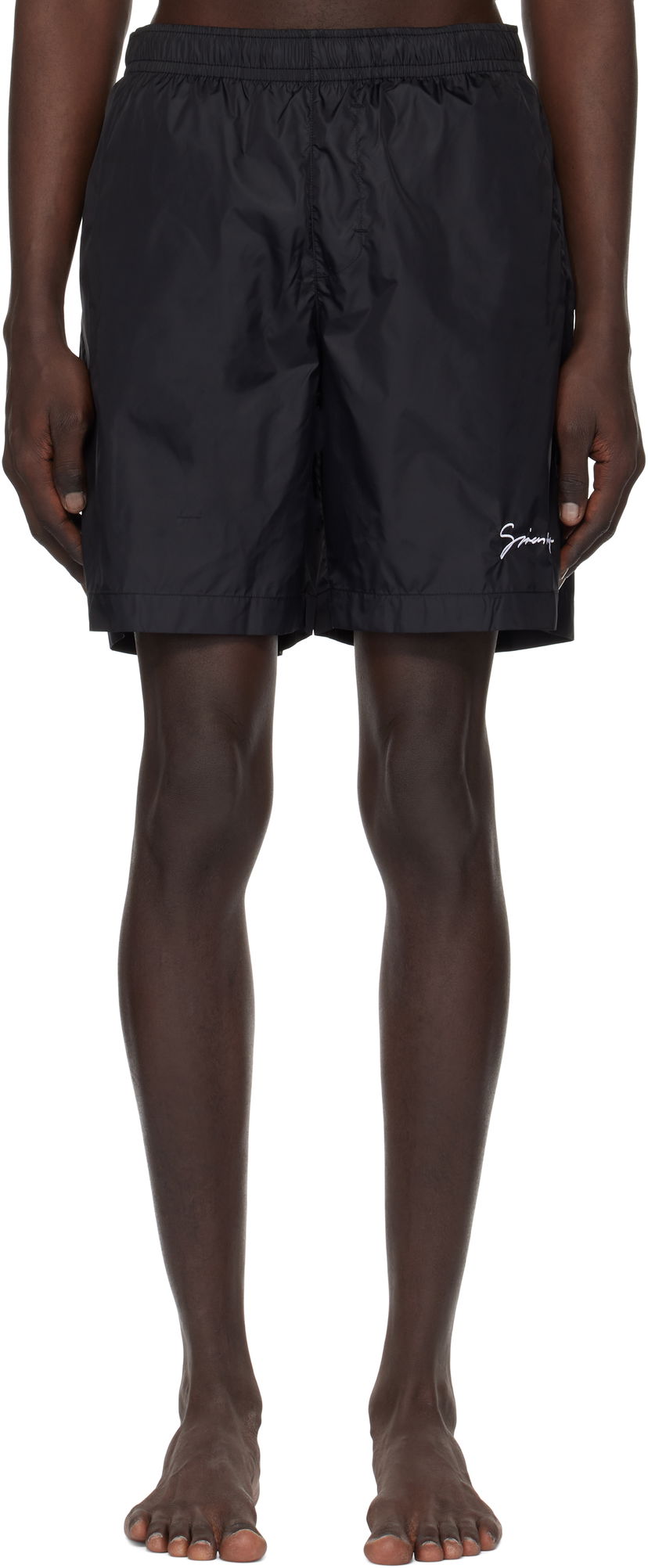 Купальники Givenchy Logo Embroidery Swim Shorts чорний | BMA01L1537004