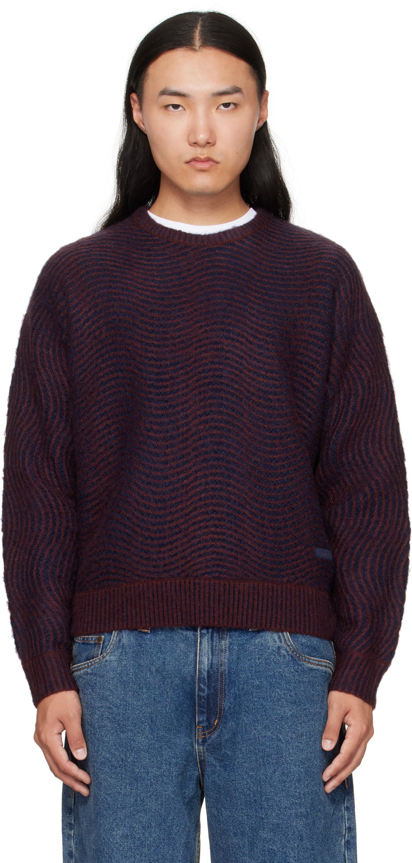 Cветр Dime Dime Mohair Wave Knit Sweater Бордовий | DIMEFA254BUR