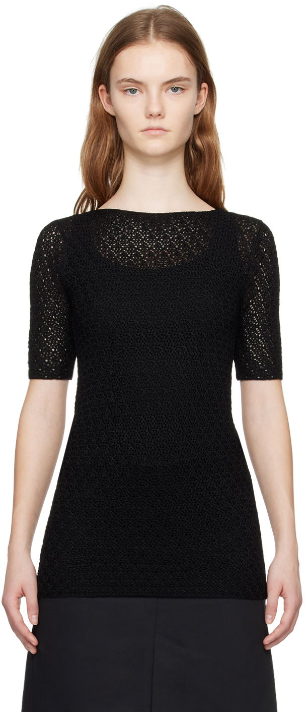 Футболка TOTEME TOTEME Slim Knit T-Shirt чорний | 242-WRT2837-YA0040
