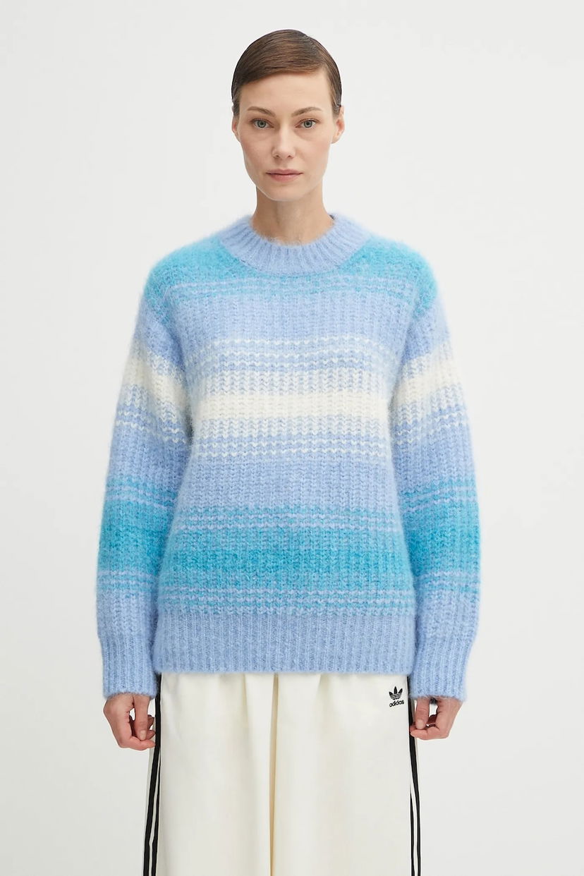 Cветр KENZO Kenzo Speed Stripe Hairy Knit Jumper Синій | FF62PU7163CG