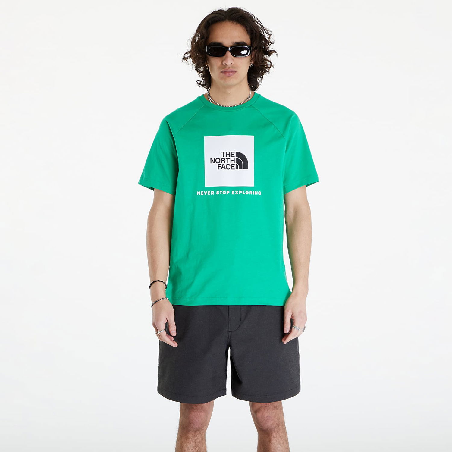 Футболка The North Face S/S Raglan Redbox Tee Optic Emerald Зелений | NF0A87NJPO81, 0