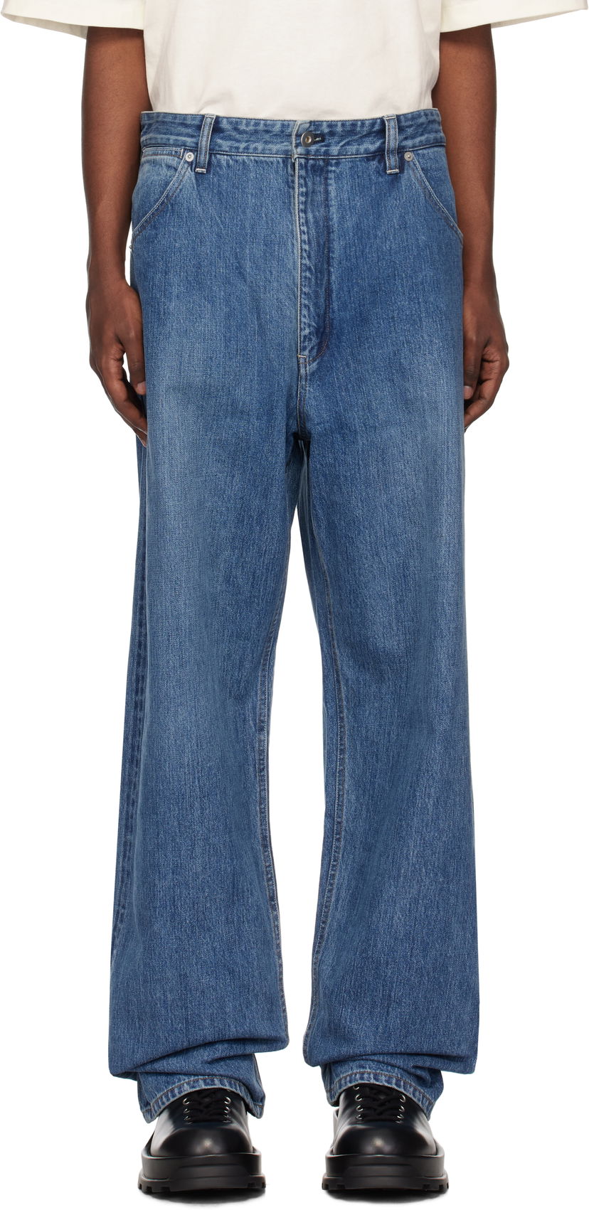 Джинси Jil Sander Belted Jeans Синій | J47KA0249_J45259