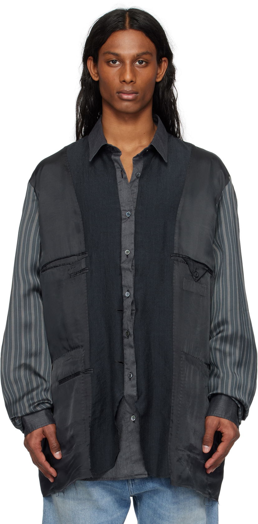 Сорочка Maison Margiela Maison Margiela Patchwork Inside-Out Reversible Jacket Сірий | S50BN0532 MTN052