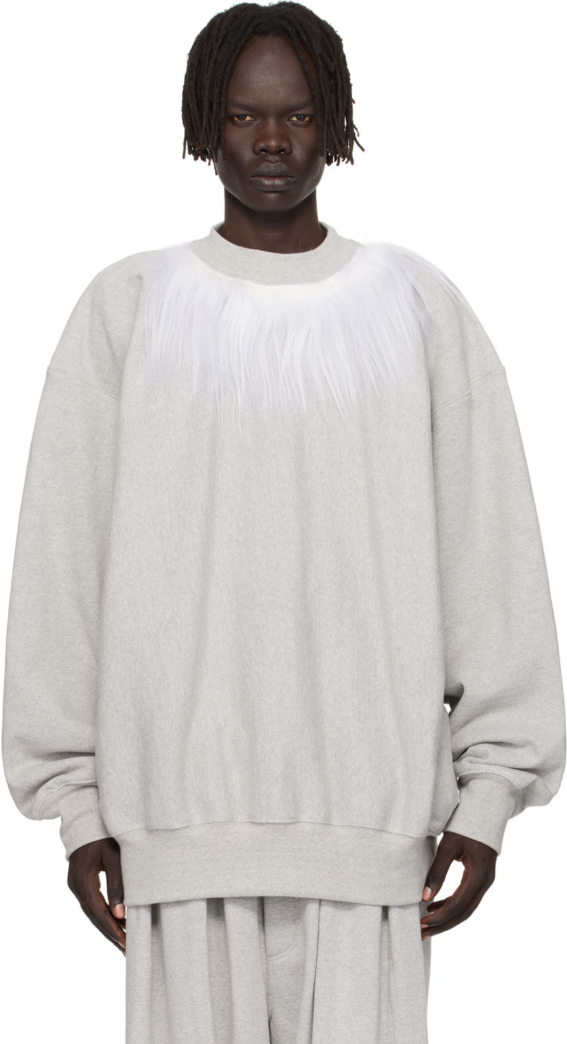 Світшоти HED MAYNER Hed Mayner Fur Trim Sweatshirt Сірий | HMMB72006P-HB211