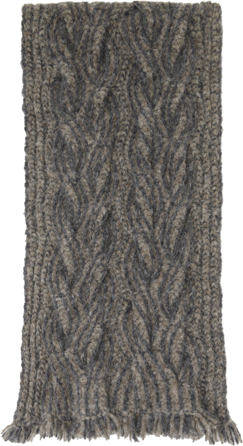Шарф Eckhaus Latta Eckhaus Latta Plait Knit Scarf Коричневий | 8111-EL-PS25-S - STONE