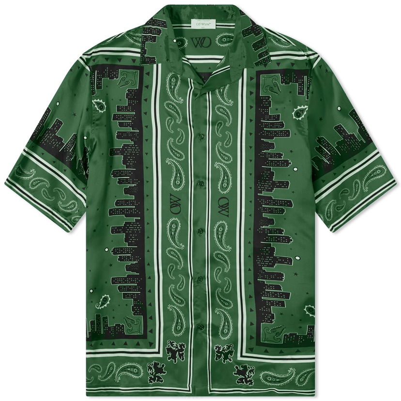 Сорочка Off-White Bandana Vacation Shirt Зелений | OMGG013S24FAB0035757