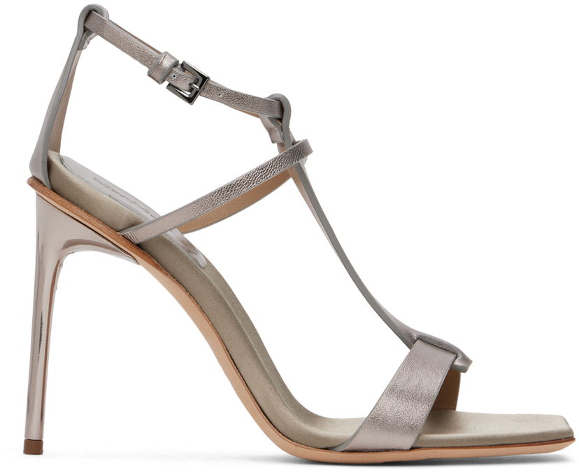Сумочка Max Mara Max Mara Nappa Leather T-Strap Sandals Металік | 2414521272600