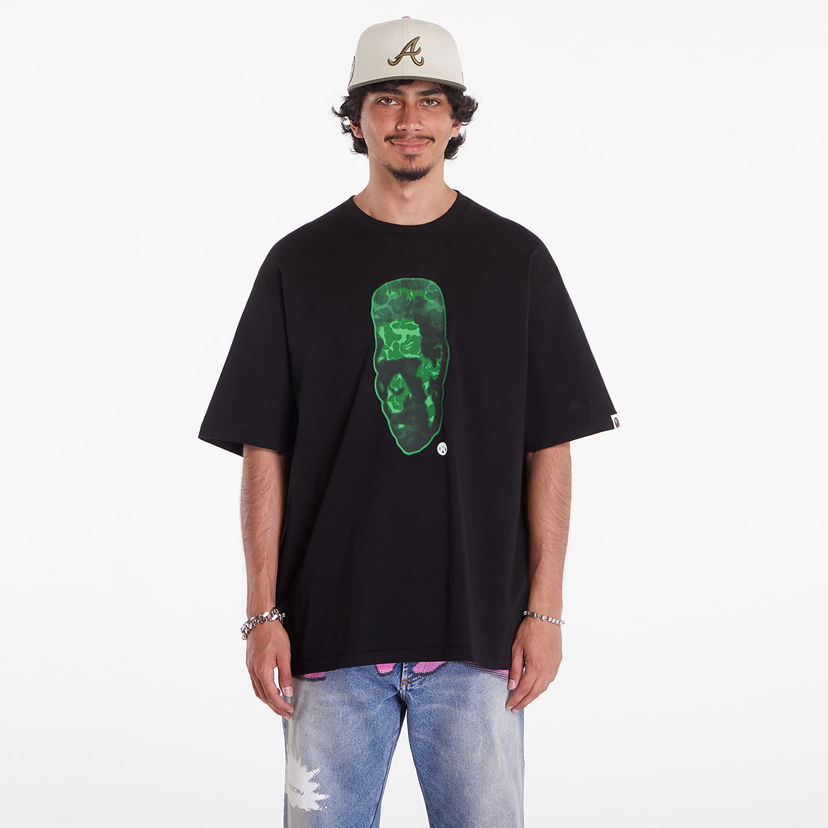 Футболка BAPE A BATHING APE Spray Frankenstein Relaxed Fit Tee чорний | 001TEK301351MBLK