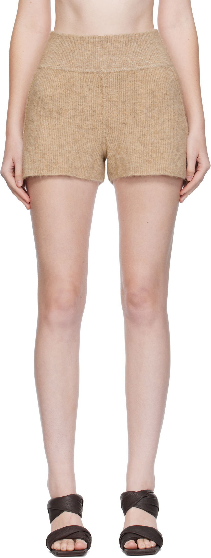 Шорти Rick Owens Rick Owens Alpaca Knit Shorts бежевий | RP02E4698 KWP