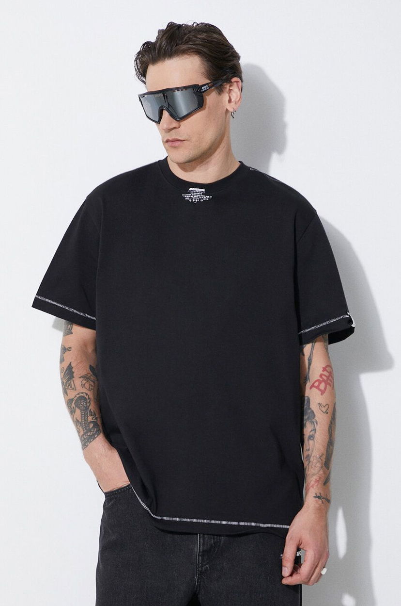 Футболка ADER ERROR Black Oversized T-Shirt With Stitching Detail чорний | BN01SSTS0103