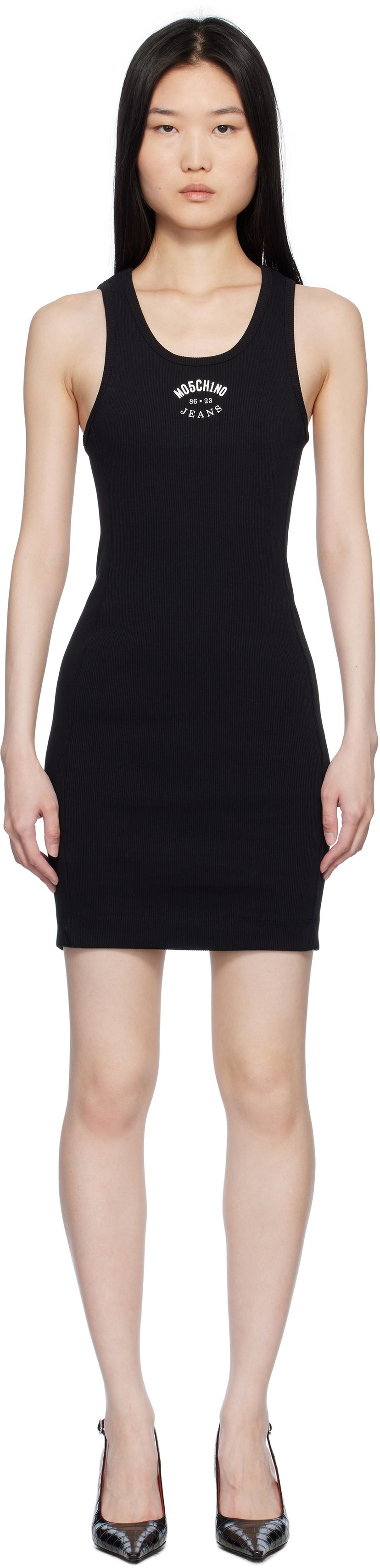 плаття Moschino Moschino Jeans Stretch Cotton Logo Minidress чорний | 251K10431
