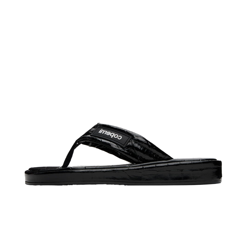 Кросівки та взуття Coperni Embossed Logo Thong Platform Sandals чорний | COPSH37838