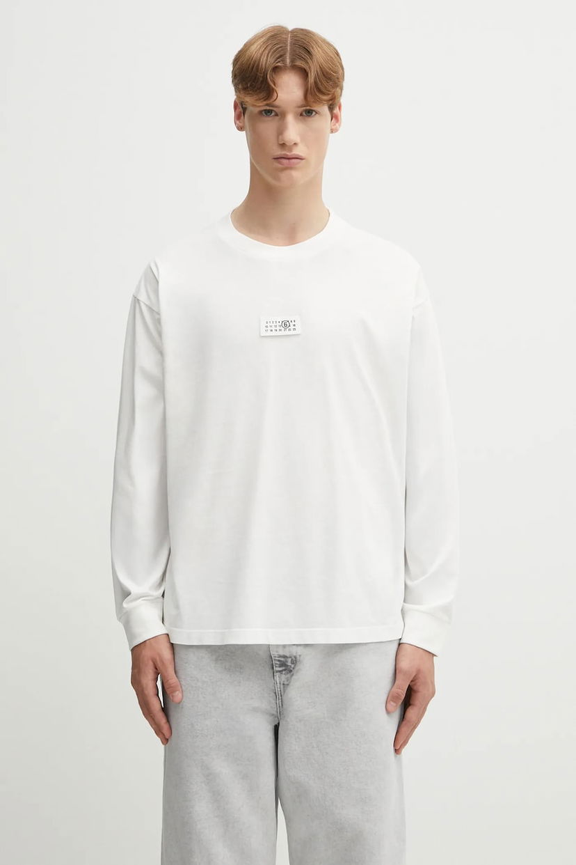 Футболка Maison Margiela MM6 Maison Margiela x MM6 Wardro Long Sleeve T-Shirt білий | SH0GC0034.S24312.101