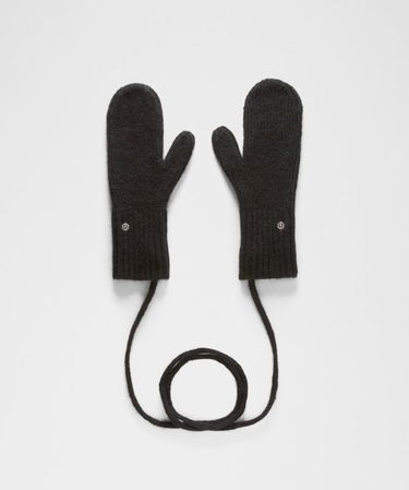 Рукавички lululemon Lululemon Alpaca Wool-Blend Mittens with String, M/L чорний | prod20004055, 0