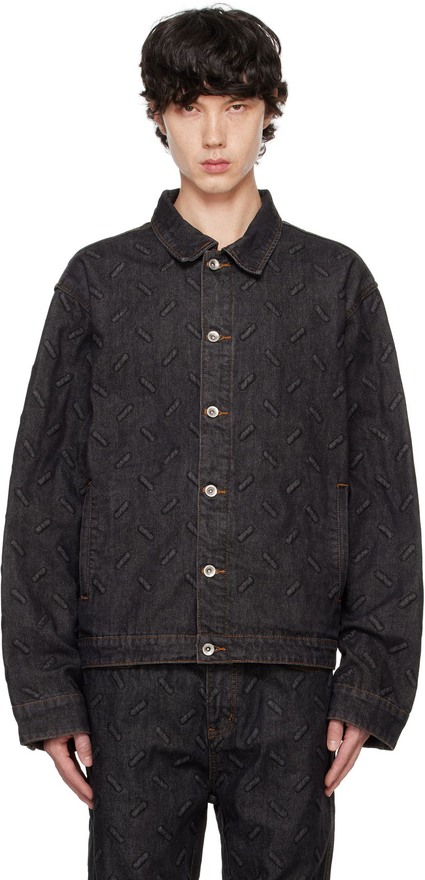 Куртка Who Decides War Thread Plate Denim Jacket чорний | 1131010002FW24