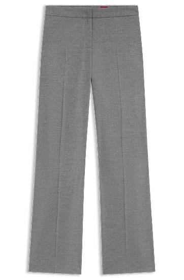 Штани BOSS Regular-Fit Melange Stretch Flannel Trousers Сірий | 50547588
