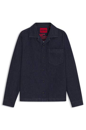 Сорочка BOSS Oversized-fit Overshirt in Rigid Denim Синій | 50545367