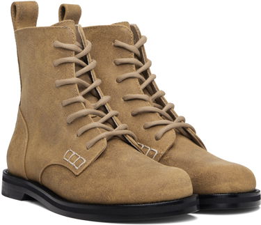 Кросівки та взуття JW Anderson JW Anderson Suede Lace-Up Ankle Boots with Contrast Stitching бежевий | BT0107-LA0319, 3