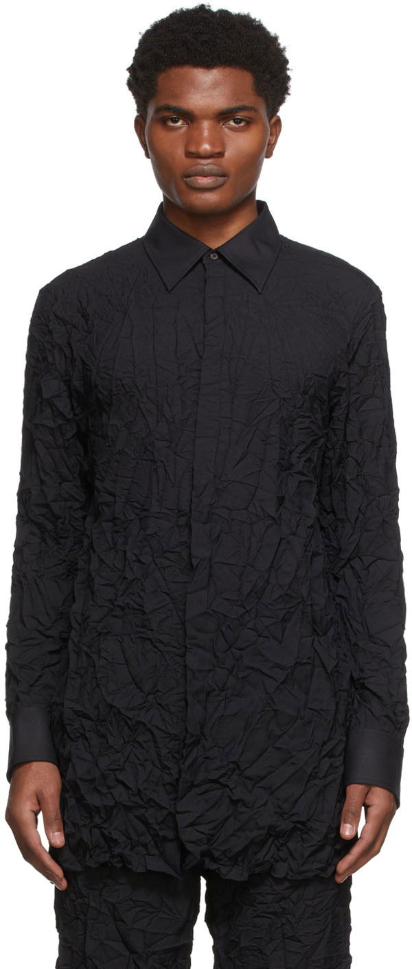 Сорочка Dion Lee Crinkle Button-Up Shirt чорний | C5017S22