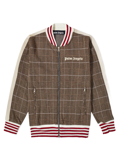 Куртка бомбер Palm Angels Checked Track Bomber Jacket Коричневий | PMBD035F22FAB0016003