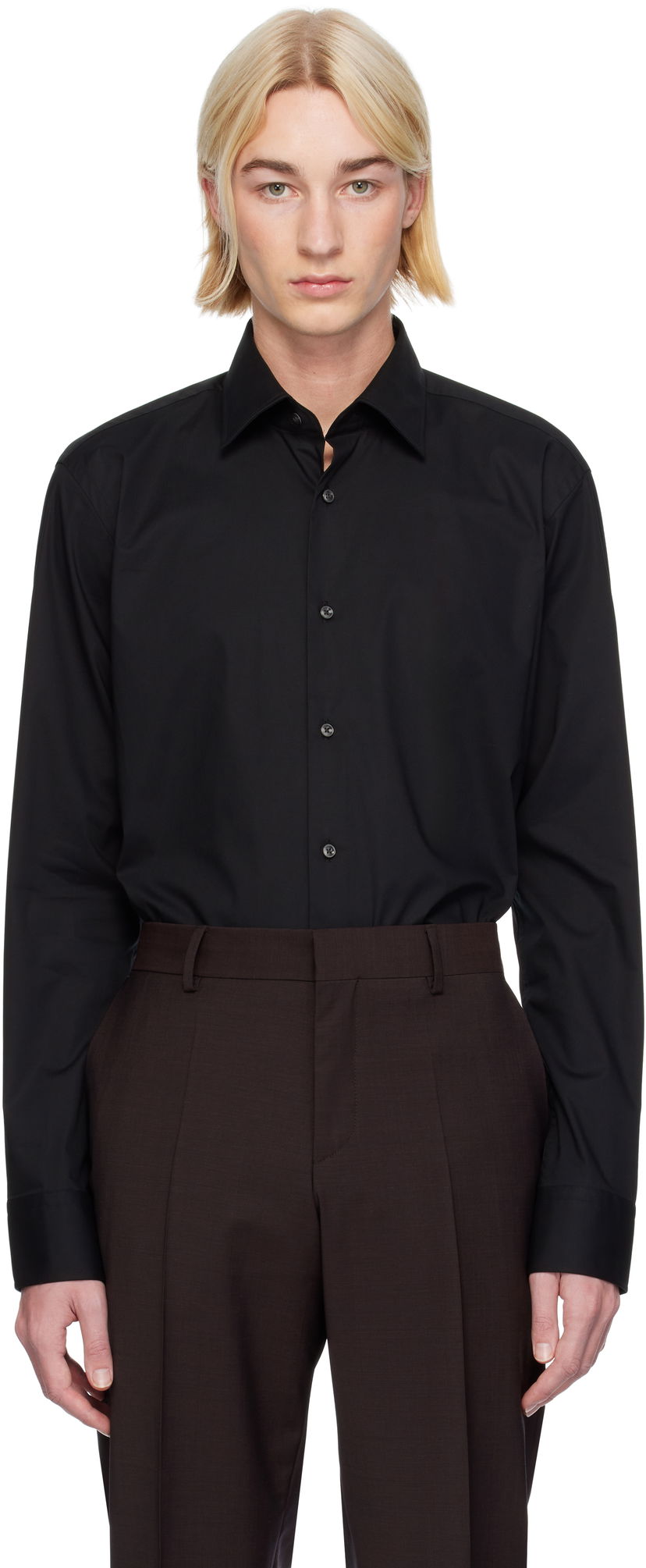 Сорочка BOSS Spread Collar Shirt чорний | 50473265