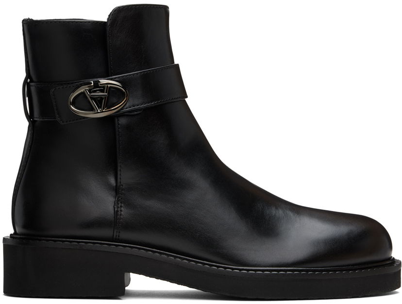 Кросівки та взуття Valentino Valentino Garavani VLogo Locker Boots чорний | 5W0S0JS8LXX