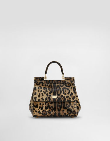 Сумочка Dolce & Gabbana Dolce & Gabbana Leopard Print Patent Leather Top Handle Bag Різнокольоровий | BB6003BM568HA93M, 0
