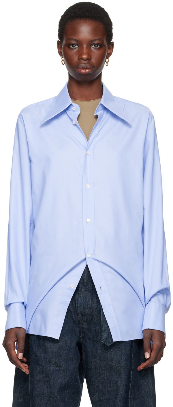 Сорочка Maison Margiela Blue Oxford Shirt Бірюзовий | S50DT0038 S52925